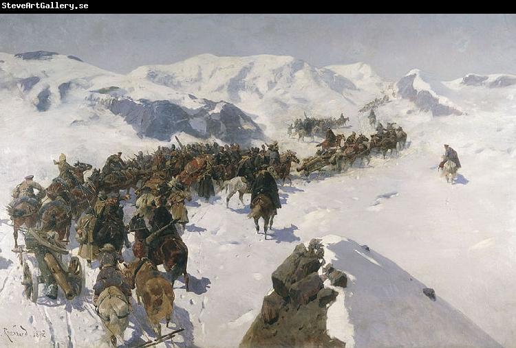 Franz Roubaud Count Argutinsky crossing the Caucasian range